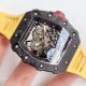 KV Factory New Replica Richard Mille RM035-02 Carbon Watch With Yellow Rubber Strap (3)_th.jpg
